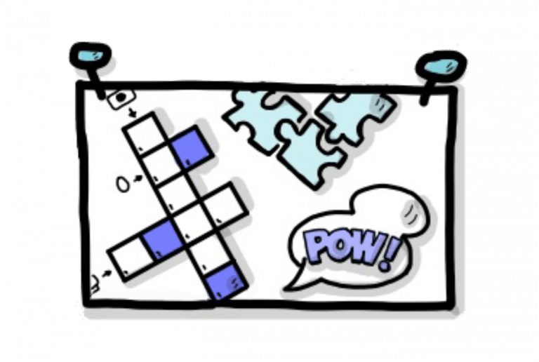 Kreuzworträtsel-Puzzle-Comic